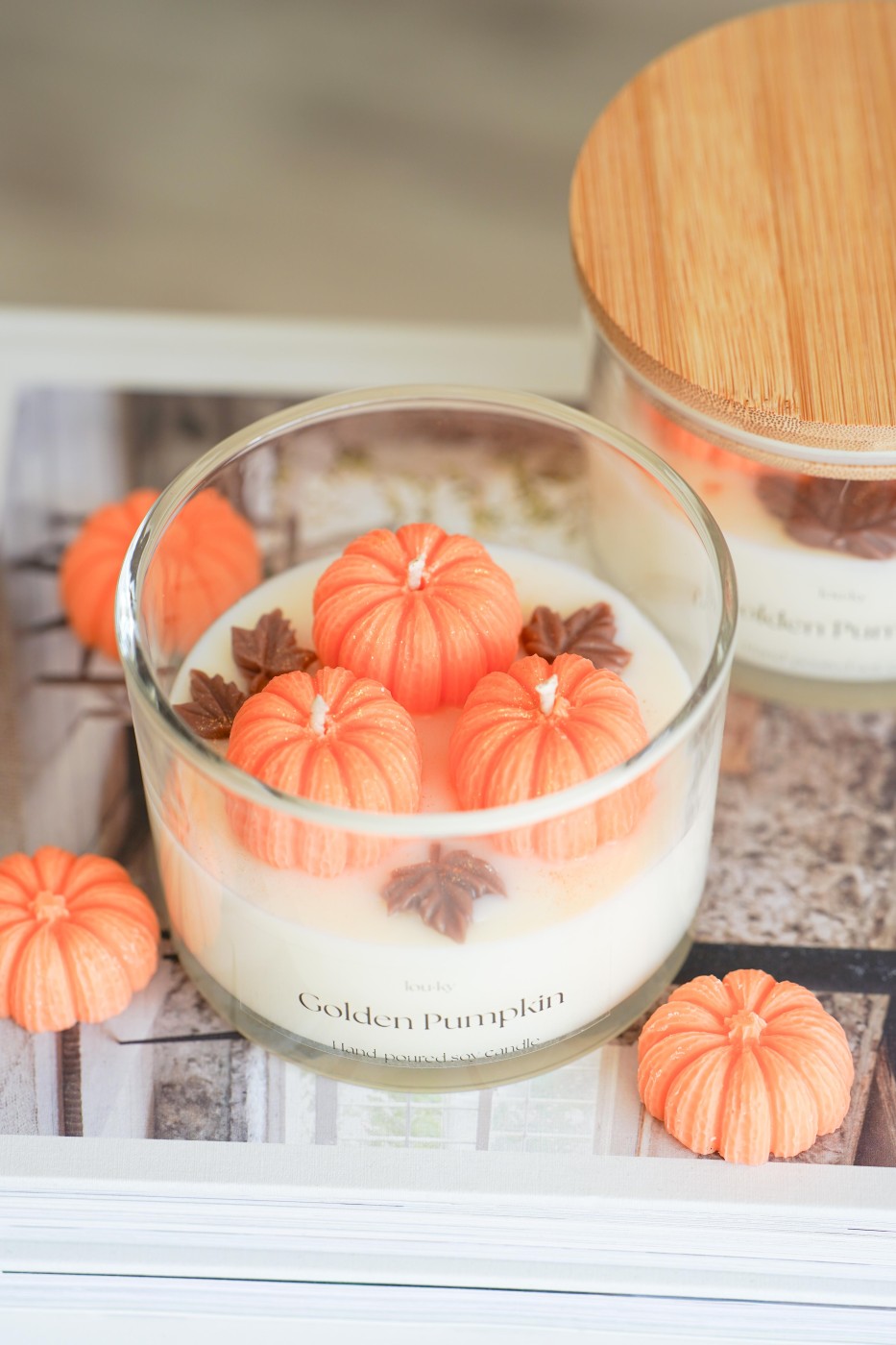 Golden Pumpkin |Podzimní vonná sójová svíčka  – fotografie 3