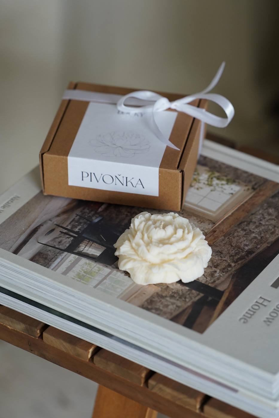 Pivoňka | Dekorativní sójová svíčka