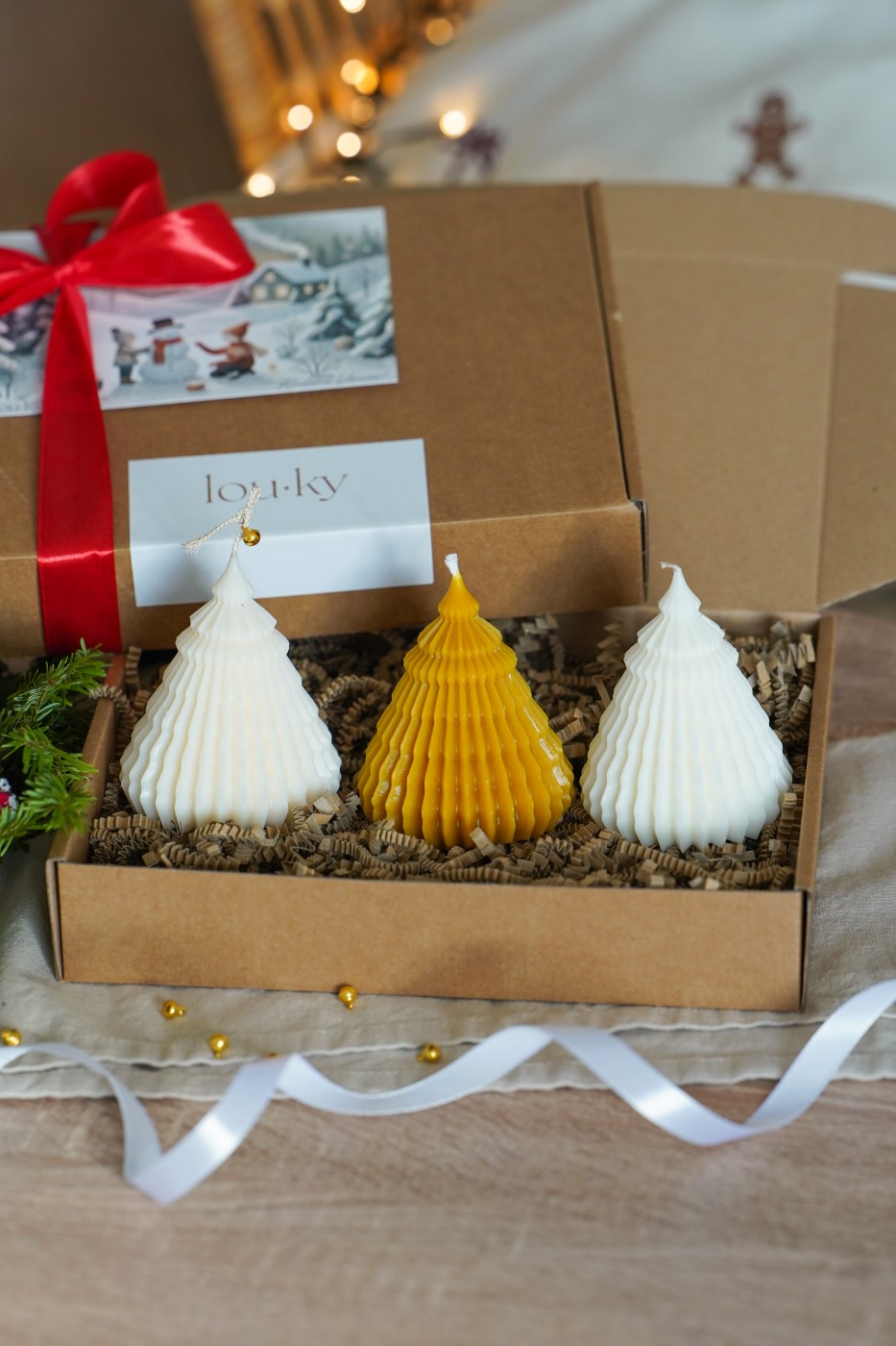 Sada malých skládaných stromečků