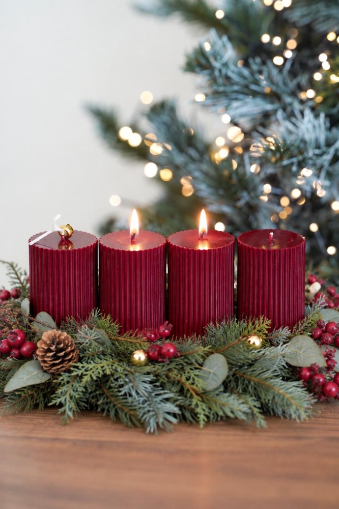 Adventní sada svíček | Amari burgundy