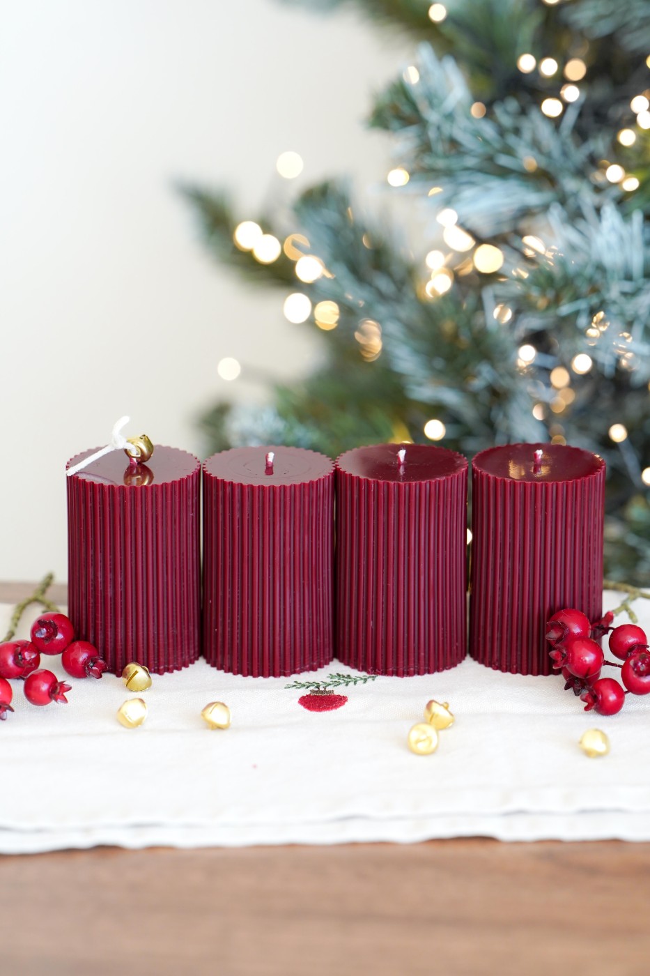 Adventní sada svíček | Amari burgundy – fotografie 4