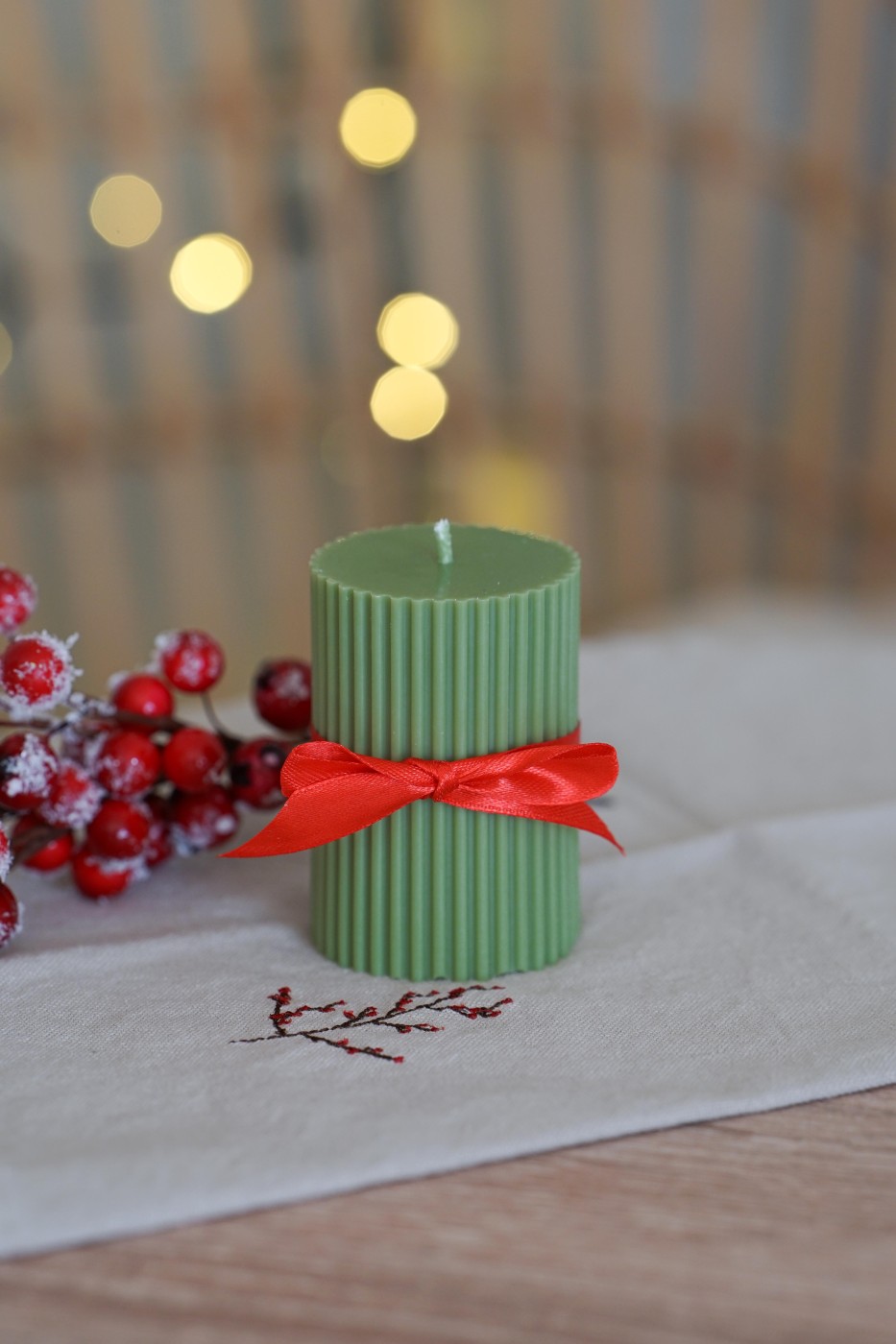 Adventní sada svíček | Amari zelená – fotografie 2