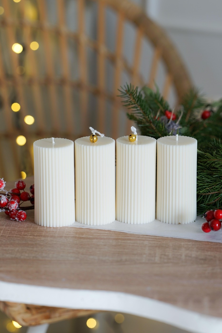 Adventní sada svíček | Amari bílá  – fotografie 4