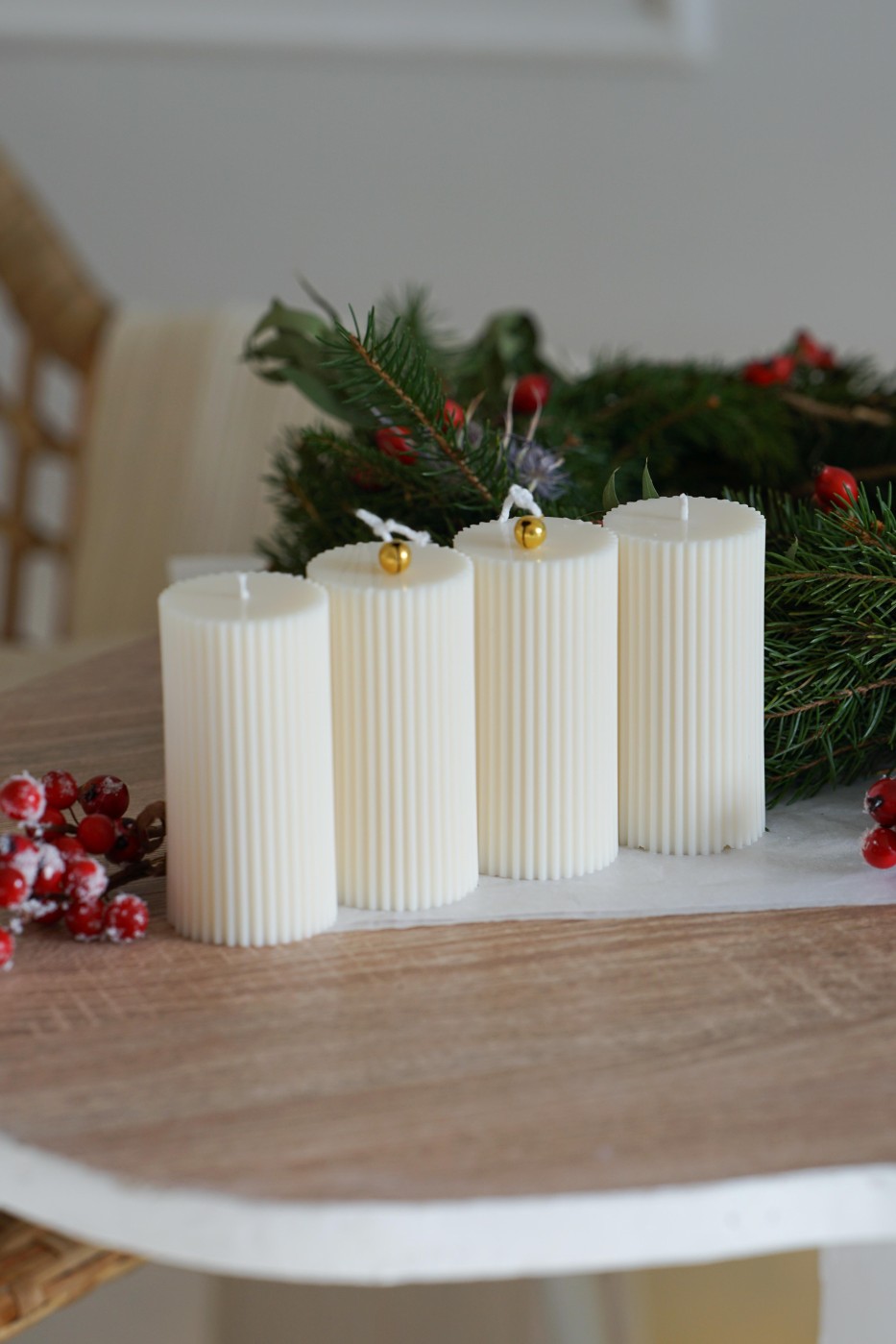 Adventní sada svíček | Amari bílá  – fotografie 7