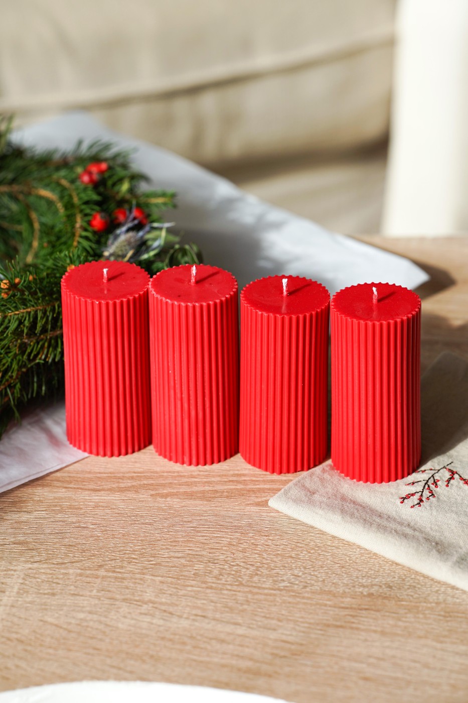 Adventní sada svíček | Amari červená – fotografie 3