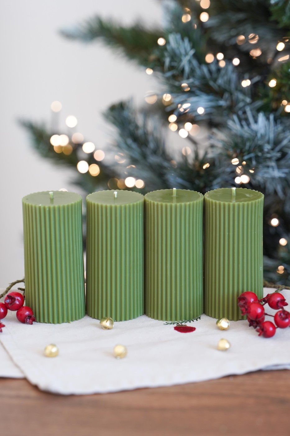 Adventní sada svíček | Amari zelená – fotografie 8