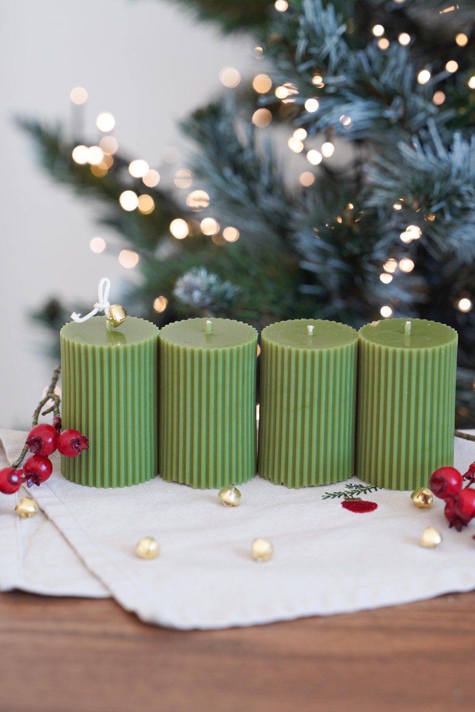 Adventní sada svíček | Amari zelená – fotografie 7