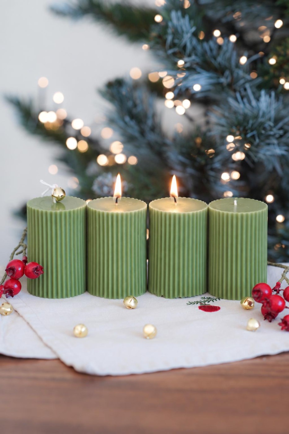 Adventní sada svíček | Amari zelená